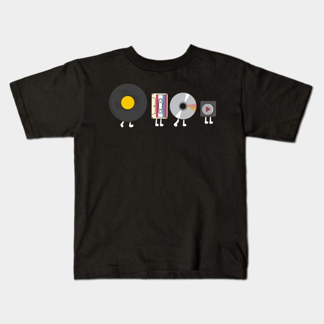 Audio player evolution Kids T-Shirt by maxcode